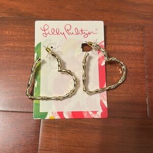 Lilly Pulitzer Heart Bamboo Earrings